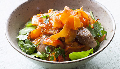 [Photo: Roasted Carrot and Sausage Salad]